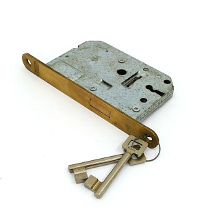 NEMEF 01178570 - Piastra Laccata di Blocco Anteriore per Porte - con Chiave - Misure 8x11,7 - Bronzata