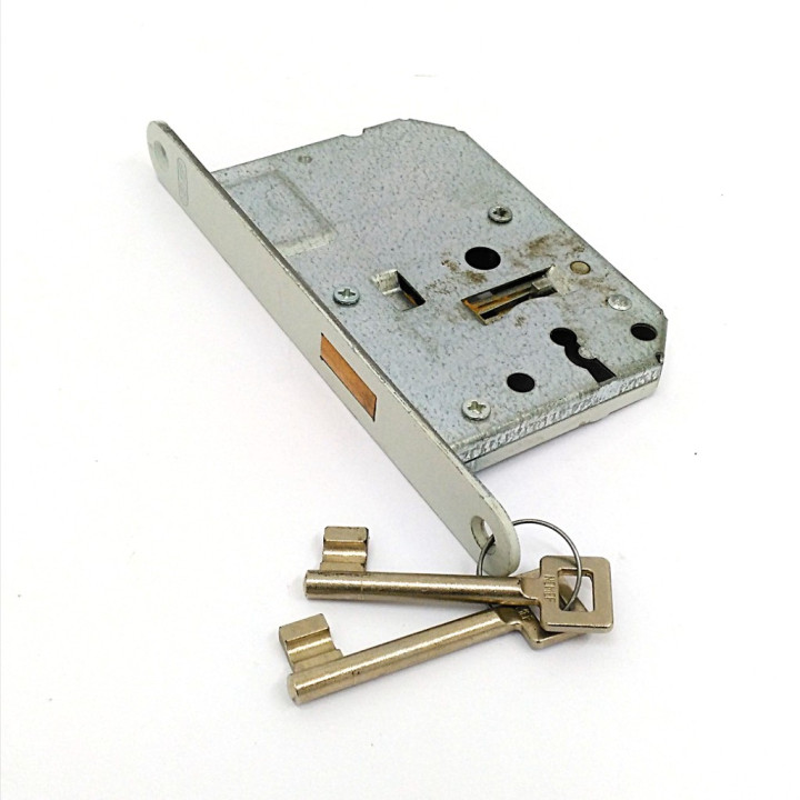 NEMEF - Piastra Laccata di Blocco Anteriore per Porte Misure Cm 11,6x8 - con Chiave