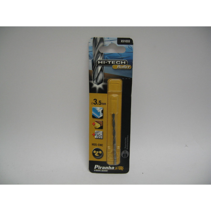 Tip Drill HI-TECH BULLET HSS-CNC Metal, Wood and Plastic 3,5mm