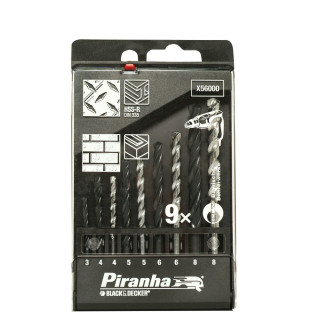 Piranha X56000 Set Composto da 9 Punte da Trapano per Metallo e Muratura