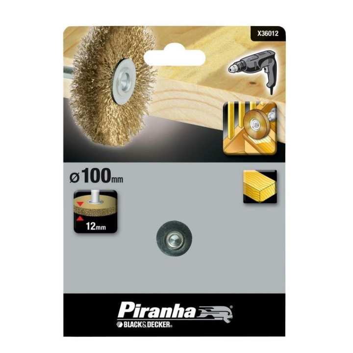 Piranha X36012 Spazzola Circolare in Ottone per Trapano 100mm