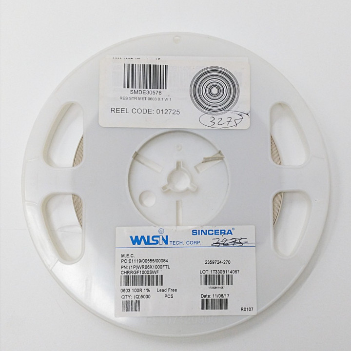 Walsin - 200 x 0603 100R 1% SMD/SMT Thick Film General Purpose Chip Resistor